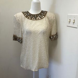 Price drop! Vintage Laurence Kazar beaded top. Only worn once.